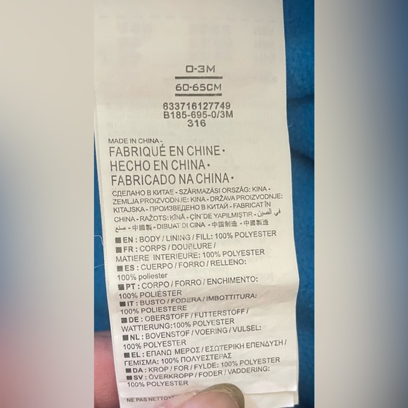 Nike Baby Navy Blue Fleece Lined Puffer Snowsuit Zip Front Hooded Snaps; 0-3 mon - Picture 8 of 8